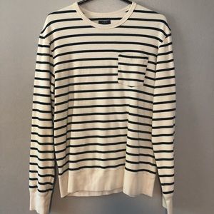 Men’s J. Crew cream and navy sweatshirt